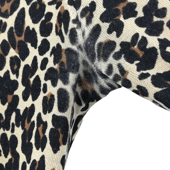 Tory Burch Merino Wool Leopard Print Sweater Size XS Lightweight Long Sleeve - Picture 7 of 11